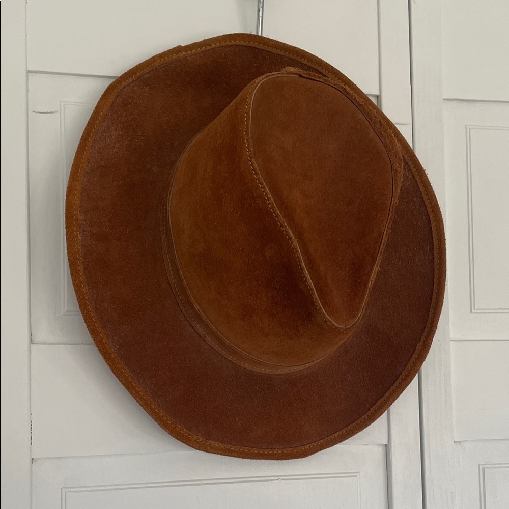 Vintage Brown Suede Men's Hat Sz L